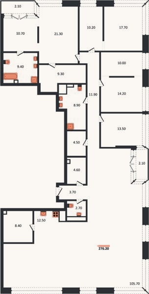 Планировка: 4+ к, 282,8 м²