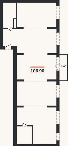 Планировка: 3-к, 106,9 м²