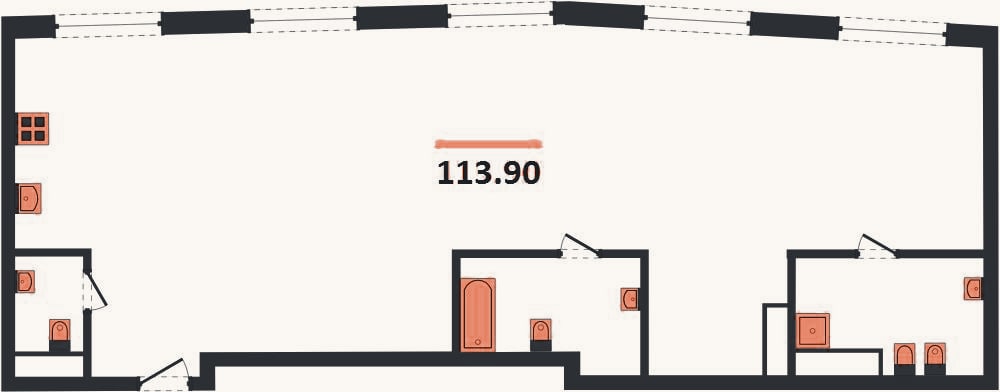 Планировка: 2-к, 113,9 м²