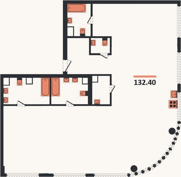 Планировка: 4+ к, 132,4 м²