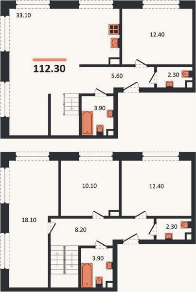 Планировка: 4+ к, 112,3 м²