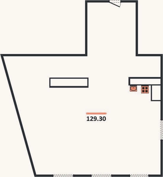 Планировка: 2-к, 129,3 м²