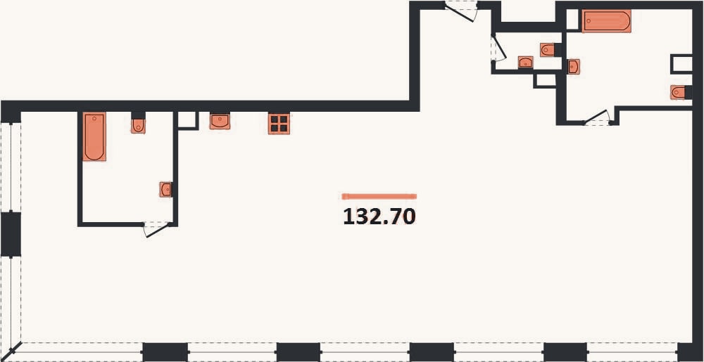 Планировка: 3-к, 132,7 м²