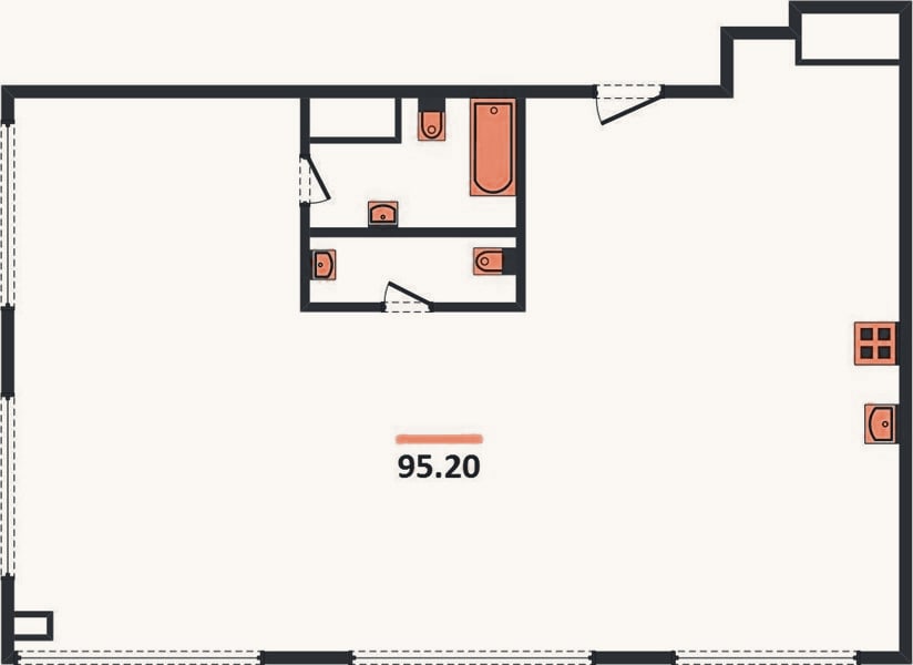 Планировка: 3-к, 95,2 м²