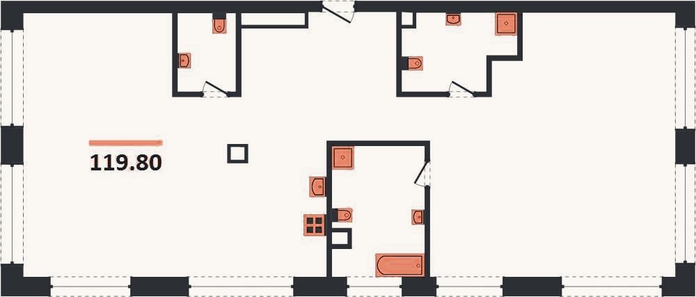 Планировка: 4+ к, 119,8 м²