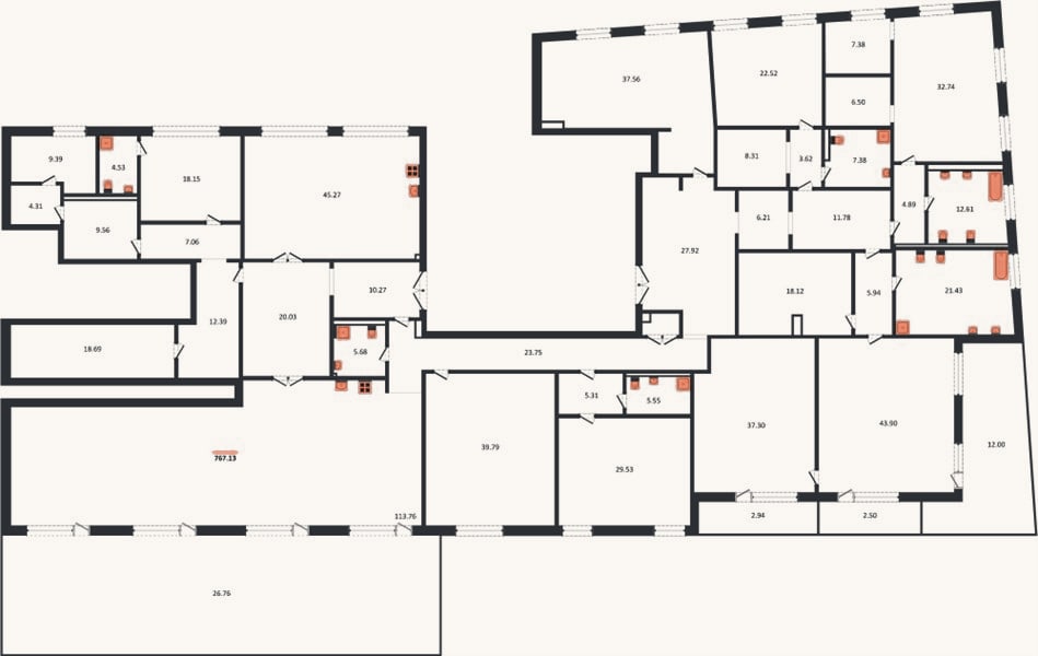 Планировка: 4+ к, 766,9 м²