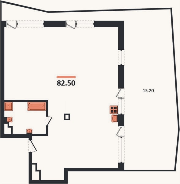 Планировка: 3-к, 82,5 м²