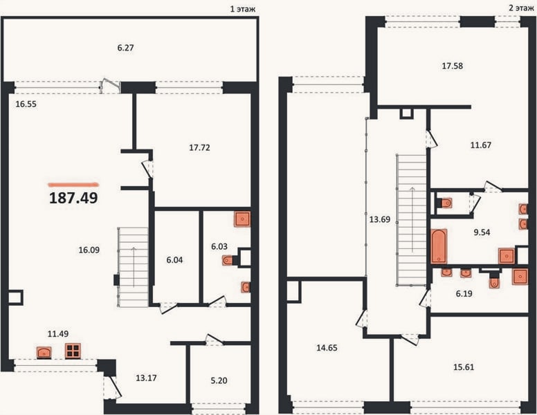Планировка: 4+ к, 187,5 м²