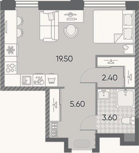 Планировка: Студия, 31,1 м²