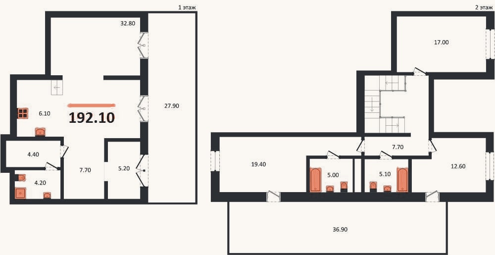 Планировка: 3-к, 192,1 м²