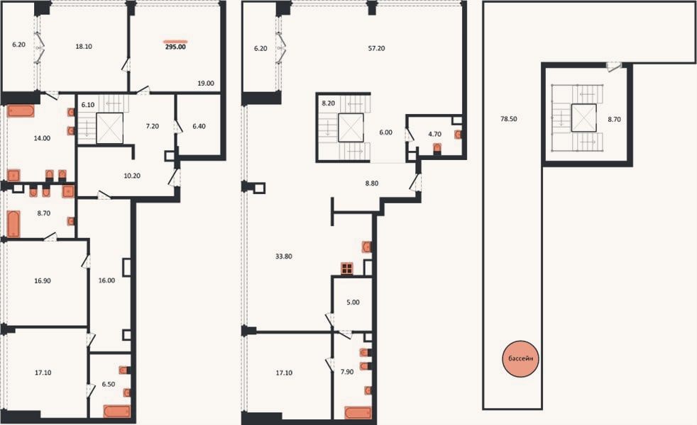 Планировка: 4+ к, 296,4 м²