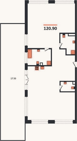 Планировка: 4+ к, 120,9 м²