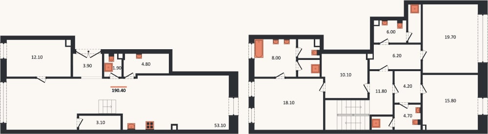 Планировка: 2-к, 190,8 м²