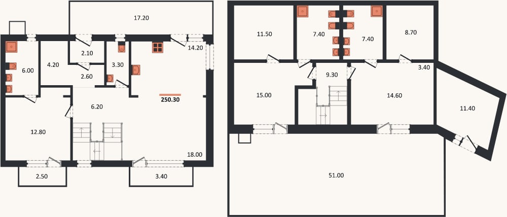 Планировка: 3-к, 250,3 м²