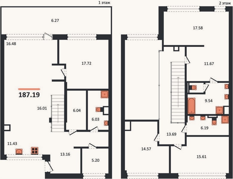 Планировка: 4+ к, 187,2 м²