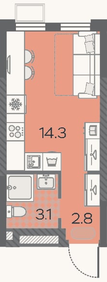 Планировка: Студия, 20,2 м²