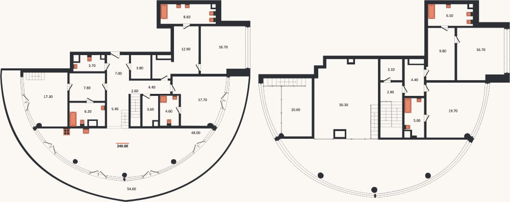 Планировка: 4+ к, 240,6 м²