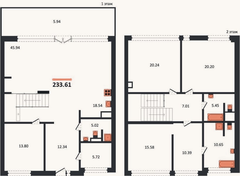 Планировка: 4+ к, 233,6 м²