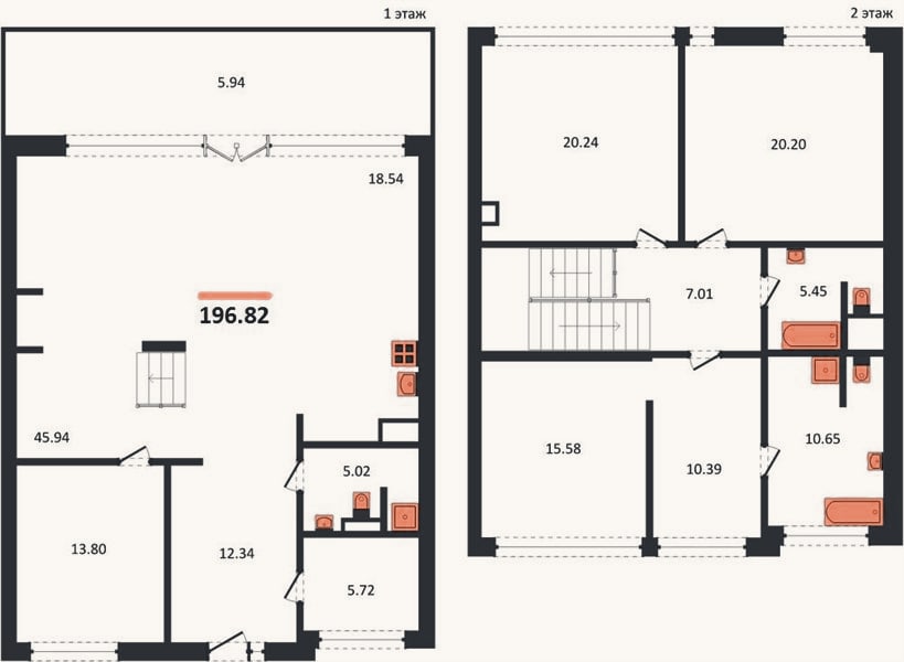 Планировка: 4+ к, 196,8 м²