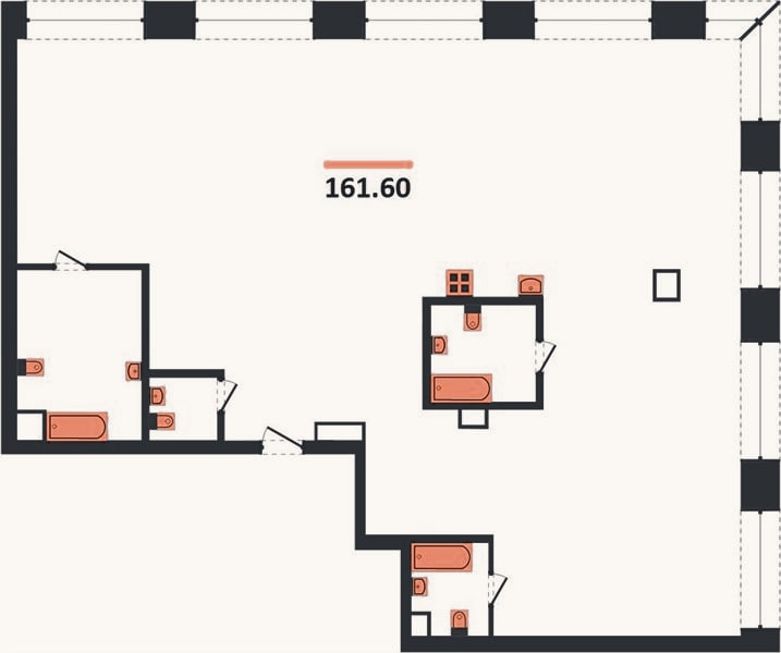 Планировка: 3-к, 161,6 м²