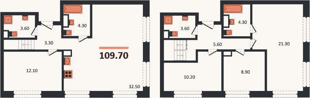 Планировка: 4+ к, 109,7 м²