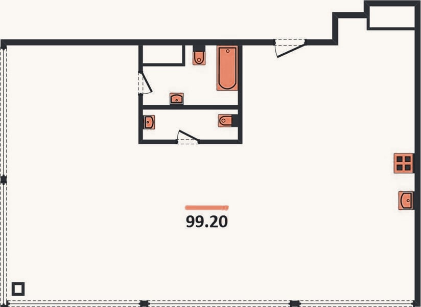 Планировка: 3-к, 99,2 м²