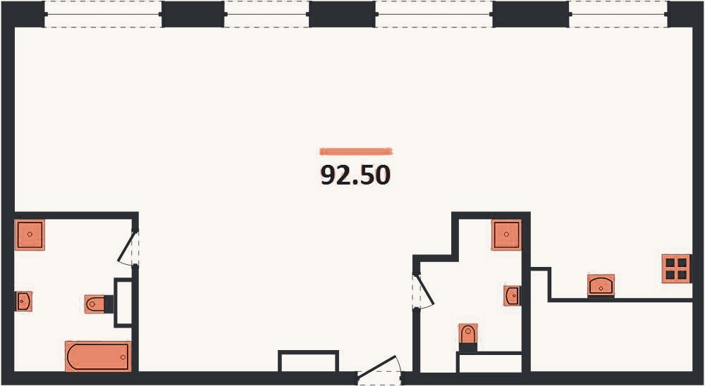 Планировка: 3-к, 92,5 м²