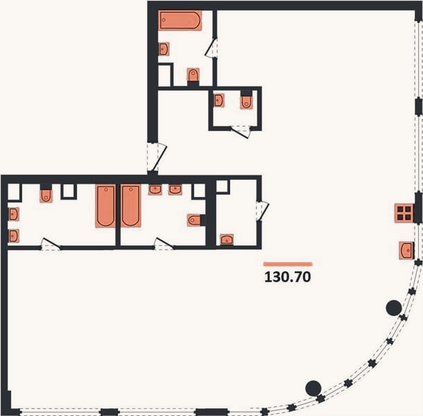 Планировка: 4+ к, 130,7 м²