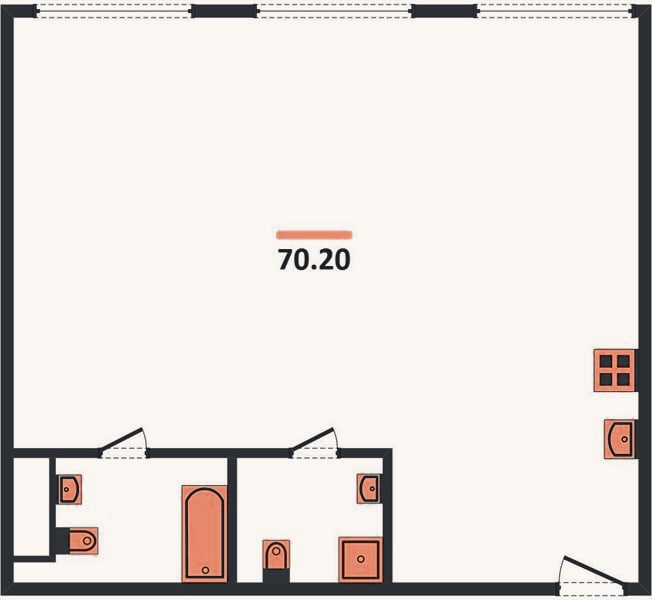 Планировка: 2-к, 70,2 м²