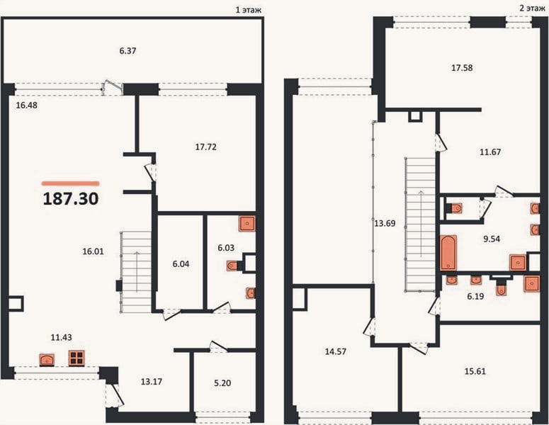 Планировка: 4+ к, 187,3 м²