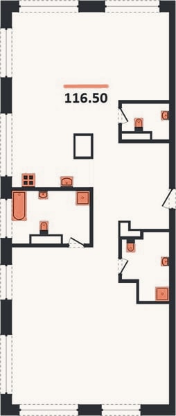 Планировка: 4+ к, 116,5 м²