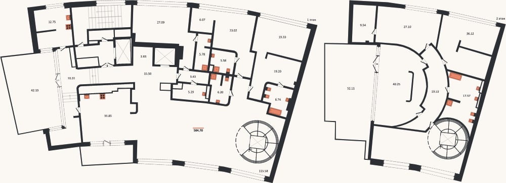 Планировка: 4+ к, 504,7 м²