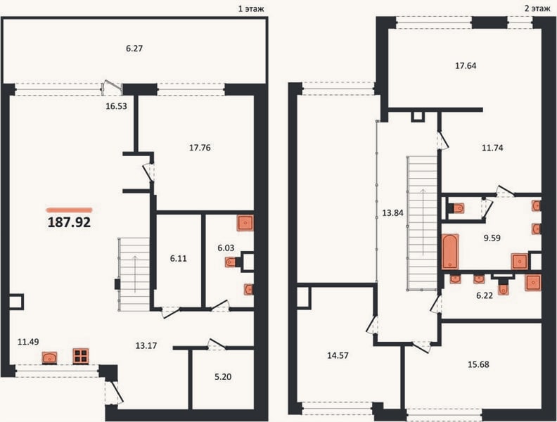 Планировка: 4+ к, 187,9 м²