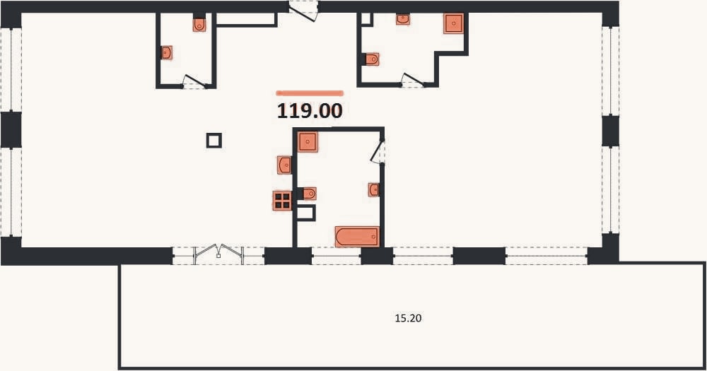 Планировка: 4+ к, 119 м²