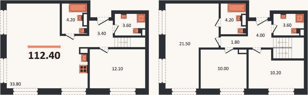 Планировка: 4+ к, 112,4 м²