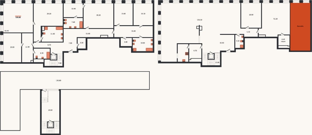 Планировка: 4+ к, 527,8 м²