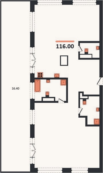 Планировка: 4+ к, 116 м²