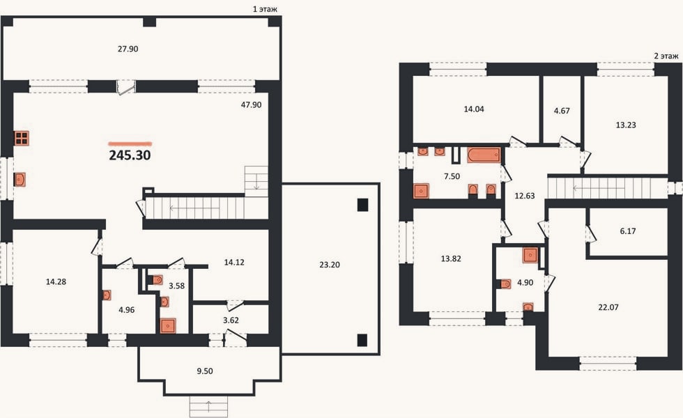 Планировка: 4+ к, 245,3 м²