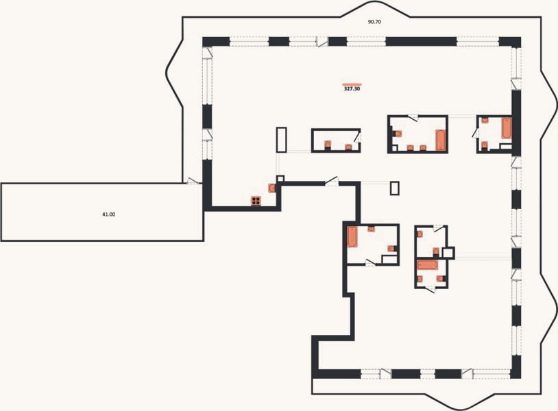Планировка: 4+ к, 327,3 м²