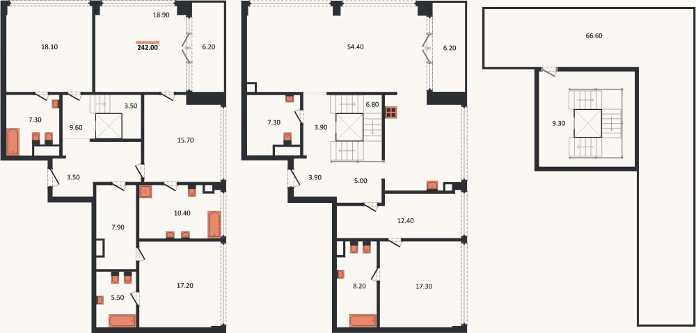 Планировка: 4+ к, 243,9 м²