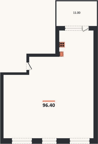 Планировка: 2-к, 96,4 м²