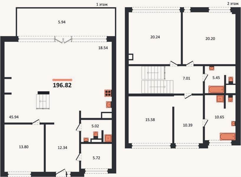 Планировка: 4+ к, 196,8 м²