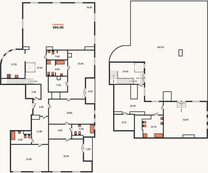 Планировка: 4+ к, 394 м²
