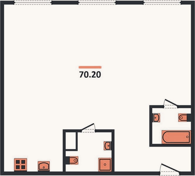 Планировка: 2-к, 70,2 м²