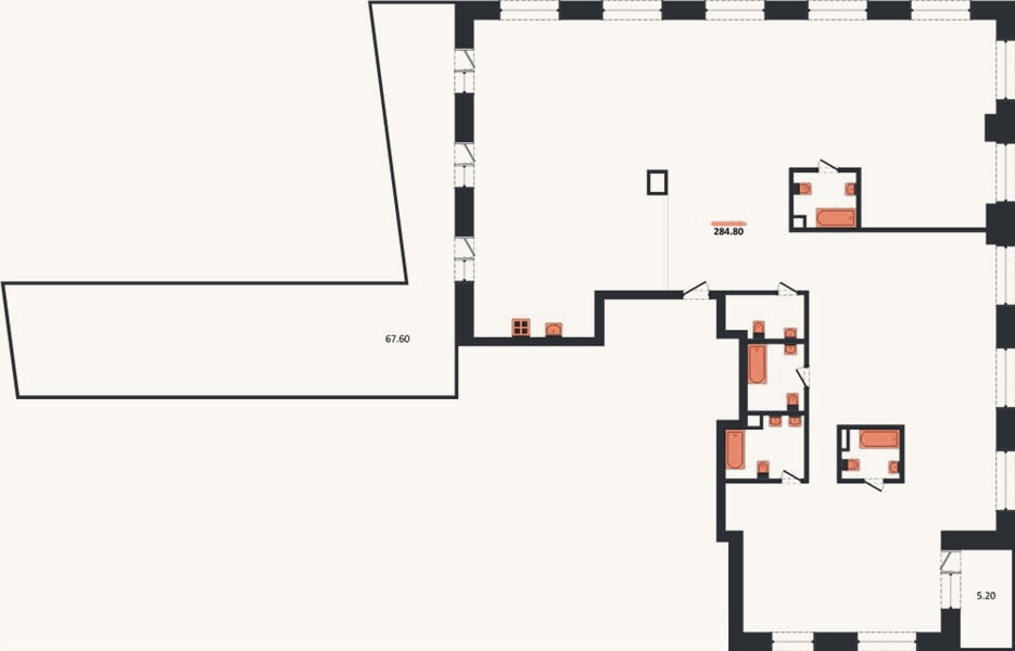 Планировка: 4+ к, 284,8 м²