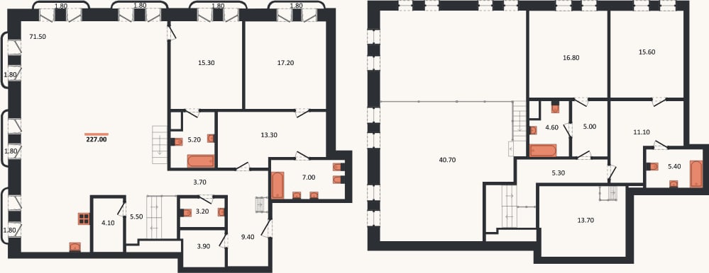 Планировка: 4+ к, 229,9 м²