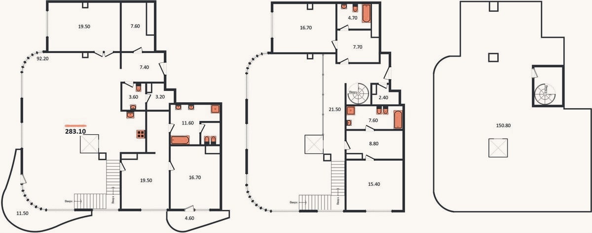 Планировка: 4+ к, 283,1 м²