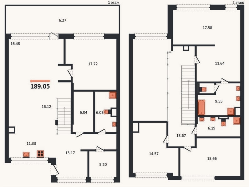 Планировка: 4+ к, 189,1 м²