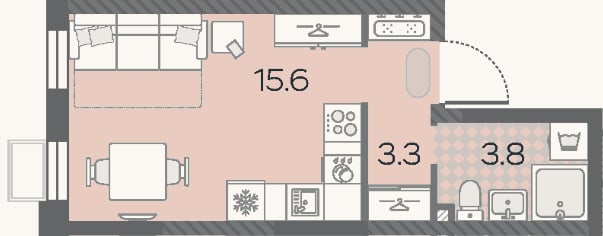 Планировка: Студия, 22,7 м²