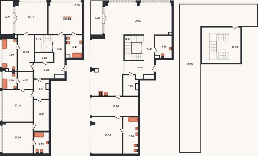 Планировка: 4+ к, 295 м²
